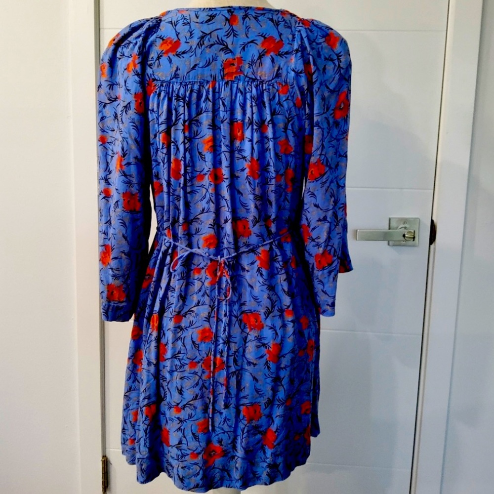 Free People Blue Floral Mini Dress with Red Accents - Picture 5 of 5